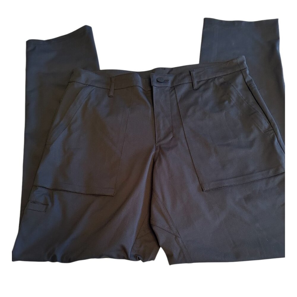 Alo Men's Black Pants 33R Lightweight Durable Polyester Cotton Blend Relaxed Fit